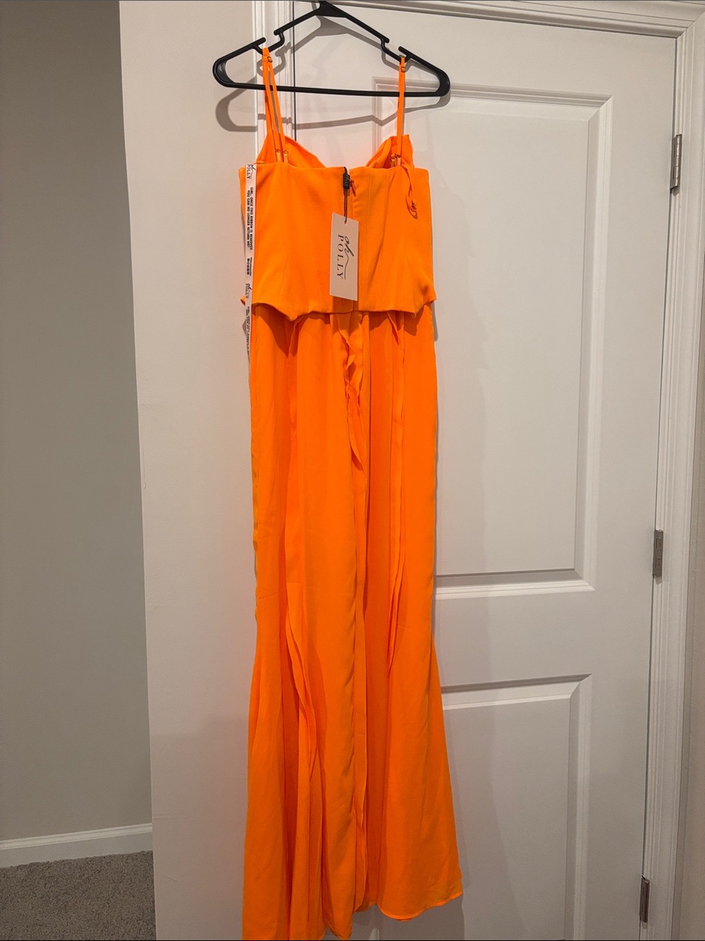 Oh Polly Corset Frill Skirt Maxi Dress in Tangerine - 8 - Picture 5 of 6